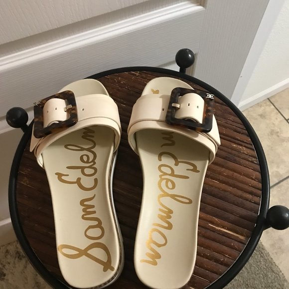 Sam Edelman - Slide Sandals Ariane, Ivory Leather - Wms size 6 - Picture 1 of 6